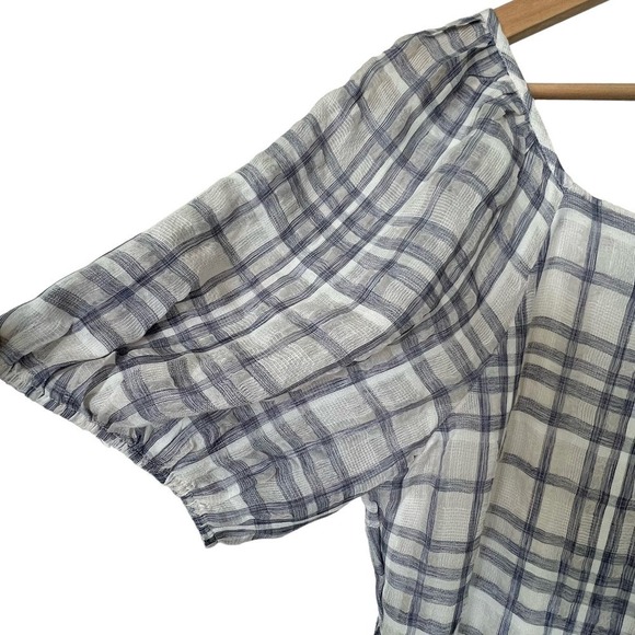 New Women’s Madewell Puff-Sleeve Faux-Wrap Tiered Midi Dress Size 10 - Picture 7 of 10